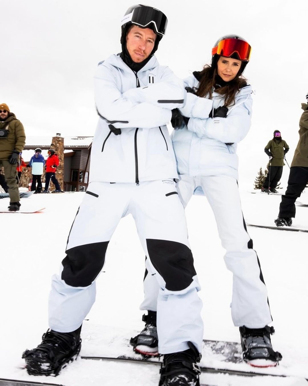 Shaun White And Nina Dobrev Joyful Snowboarding