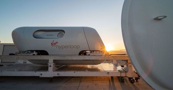 Watch as passengers travel in futuristic Hyperloop pods for the first time