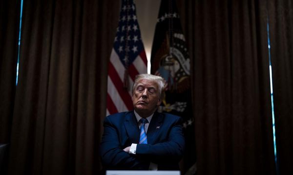 Trump's monumental sulk: president retreats from public eye as Covid ravages US