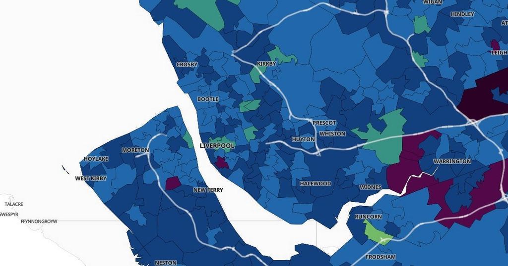 Covid postcode map shows two areas in Merseyside with…
