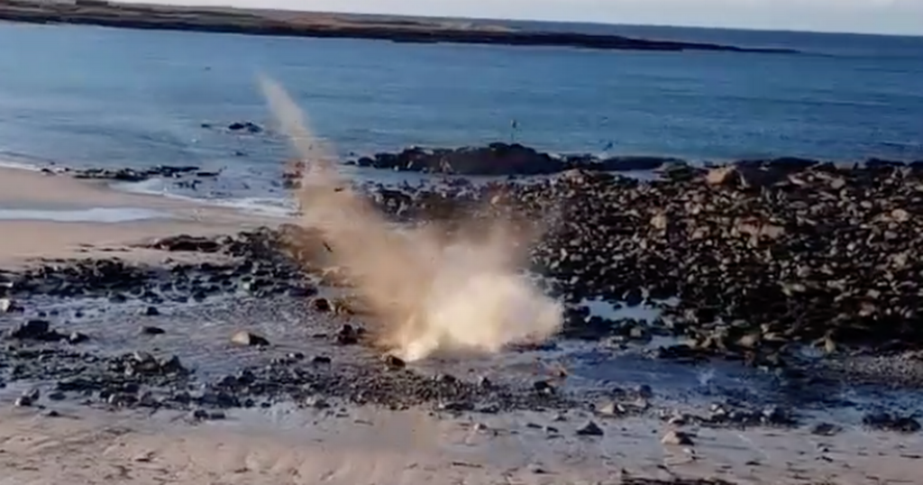 Footage Shows Two Wartime ‘bombs’ Washed Up On Scots…