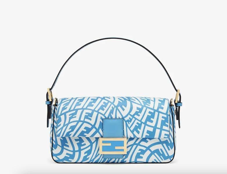 FENDI Zucca Baguette in Navy - More Than You Can Imagine