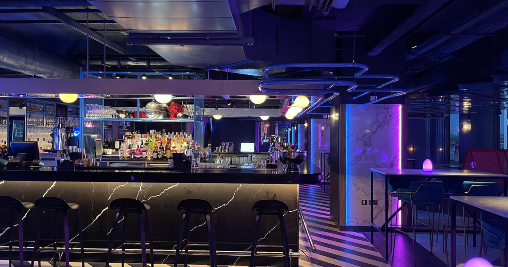 Vega at Yotel Glasgow: Rooftop bar and bowling alley…