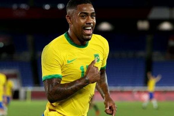 Soccer-Malcom grabs golden glory for Brazil