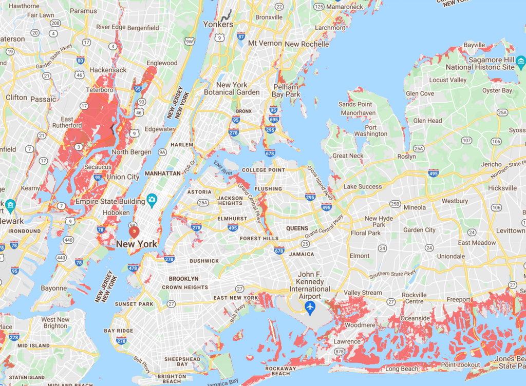 New York flood risk Map shows areas that could be…