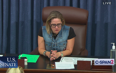 Outspoken Democrat Kyrsten Sinema mocked after wearing a denim vest while presiding over the Senate