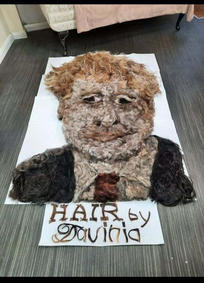 A hairdresser made a 5ft mural of Boris Johnson out of bits of waste hair and people are horrified