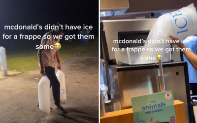 TikTok divided after customer takes ice to McDonald’s so worker can make him a frappé