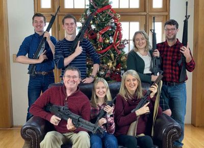 Republican slammed for gun touting Christmas card just days after a school shooting