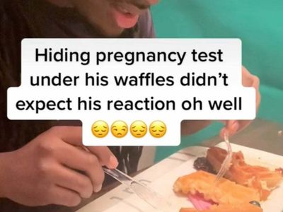 Woman hides positive pregnancy test in partner’s plate of waffles – and it massively backfires