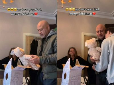 Emotional moment man is gifted teddy that plays his late mum’s voice