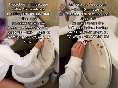 Man writes ‘warning’ message on date’s toilet seat with her lipstick after he was asked to leave