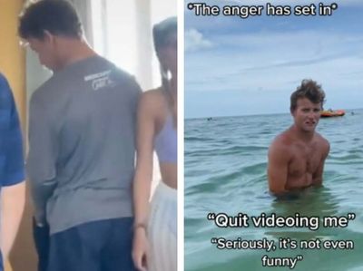 TikTok divided after man left naked on public beach following dissolving shorts prank