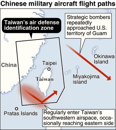 Chinese military is said to be able to control airspace over Taiwan