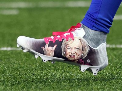 NFL star wore game shoes emblazoned with Betty White's face and they are iconic