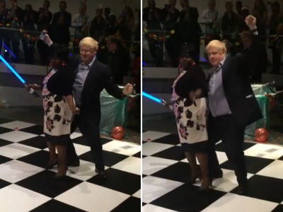Video of Boris Johnson dancing to Lionel Richie with lightsaber-wielding woman resurfaces