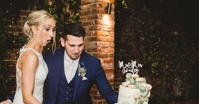 Bride's jaw-dropping wedding cake fail after spending £450 designing three-tier treat