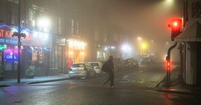Blanket of fog covers Manchester as yellow weather warning issued