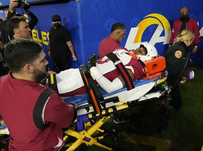 Budda Baker taken to hospital after scary hit