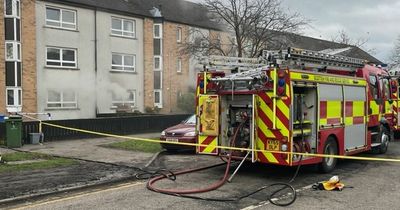 Fire in block of flats in Grangemouth as residents told to 'stay down on floor'