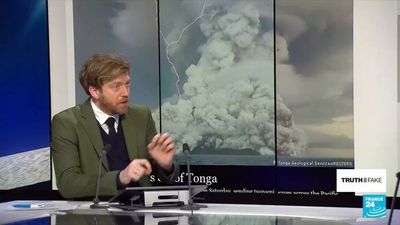 False images of the volcanic eruption in Tonga