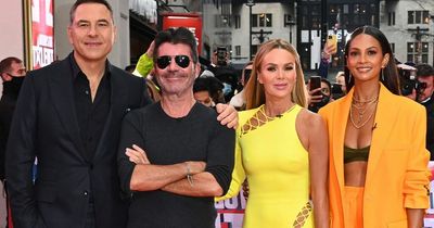 Amanda Holden shows off toned legs in asymmetrical lemon gown on the BGT red carpet