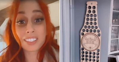 Stacey Solomon shares clever hack for used bottle caps as she redesigns Joe's man-cave