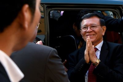 Cambodia opposition leader calls for treason charges to be dropped at trial