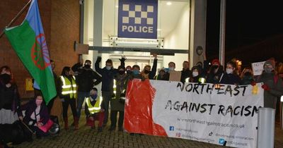 Extinction Rebellion stage protest outside Newcastle police station over new crime bill