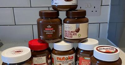 Nutella compared to Tesco, Asda, Morrisons, Aldi and Lidl own brands