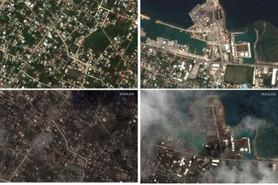 Before and after photos show scale of devastation in Tonga after volcano eruption