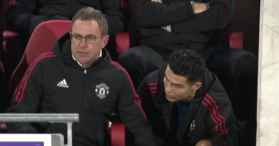 Furious Cristiano Ronaldo's angry words towards Ralf Rangnick after Man Utd substitution