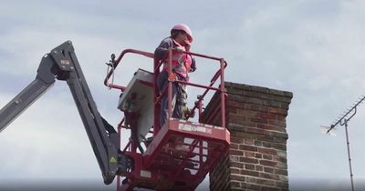 Katie Price accidentally smashes Mucky Mansion roof after dropping clay chimney piece