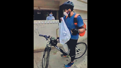 Hyderabad: Cyclists back on track to deliver medicines, essentials