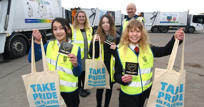 Falkirk school pupils give bin lorries makeover to highlight climate change