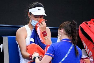Emma Raducanu knocked out by Danka Kovinic as blisters curtail British No1’s Australian Open hopes
