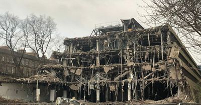 Photo shows abandoned Edinburgh bank as demolition of 1970s building begins