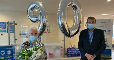 Covid survivor and NHS hero honoured at age 90 - more than 70 years after first becoming hospital worker