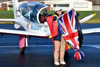 British teenager uses gap year to become youngest woman to fly solo around the globe