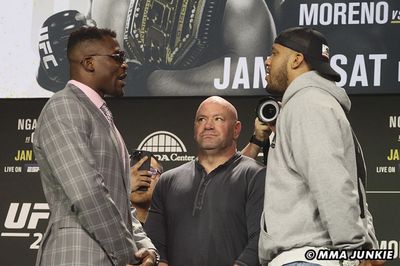 UFC 270 faceoff: Francis Ngannou, Ciryl Gane have first staredown at press conference