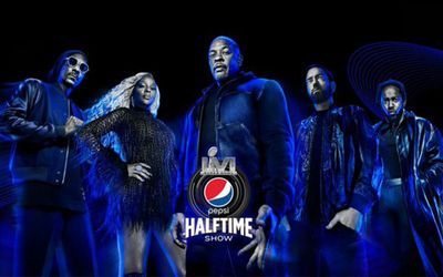 Slick plug for Super Bowl half-time show delivers a masterpiece mash-up of hip-hop titans