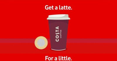 You can get a small Costa Coffee hot or cold drink for just £1 with Vodafone