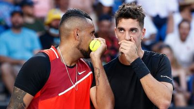 Nick Kyrgios makes locker room 'fight' claim after winning Australian Open doubles match with Thanasi Kokkinakis