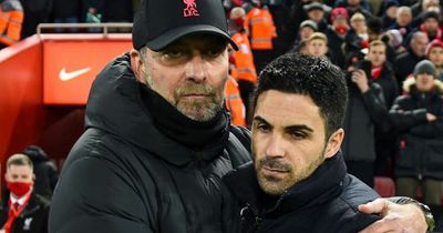 Mikel Arteta makes 'lucky' Liverpool claim as Jurgen Klopp names 'project' player