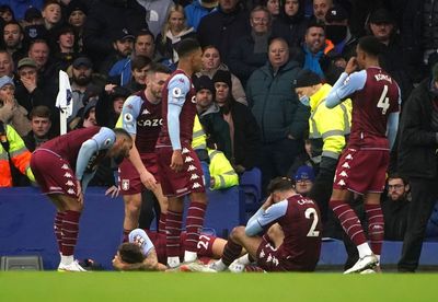 Police arrest fan after Aston Villa’s Matty Cash and Lucas Digne hit by bottle thrown from Everton crowd