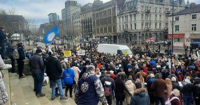 Leeds 'freedom march' protesters take over city centre as NHS workers reject Covid jab
