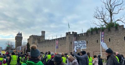 Hundreds take part in Covid protest in Cardiff city centre