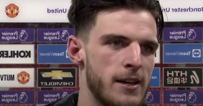 Declan Rice drops Man Utd compliment into West Ham post-match interview