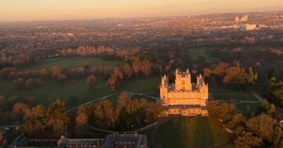 Paraglider captures stunning views over Nottingham's Wollaton Hall