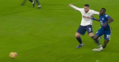 Chelsea fans rage as Matt Doherty escapes red card for studs-up challenge on Malang Sarr